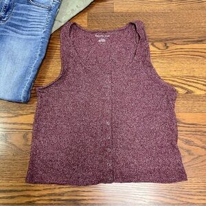American Eagle Outfitters ribbed tank top with snap buttons size Large